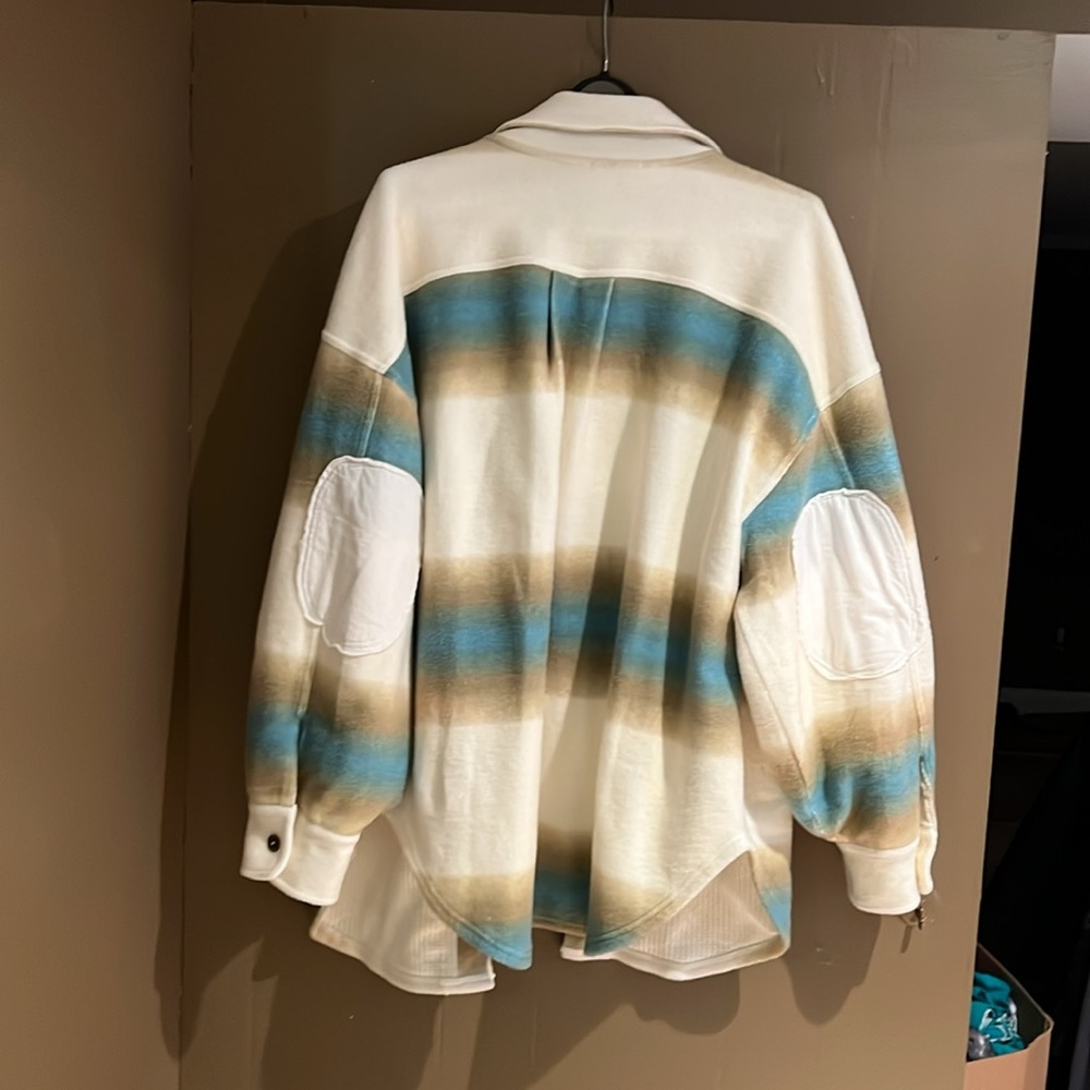 Free People West Coast Ruby Jacket in Cream Striped Pattern Sz M NWT - Picture 3 of 9